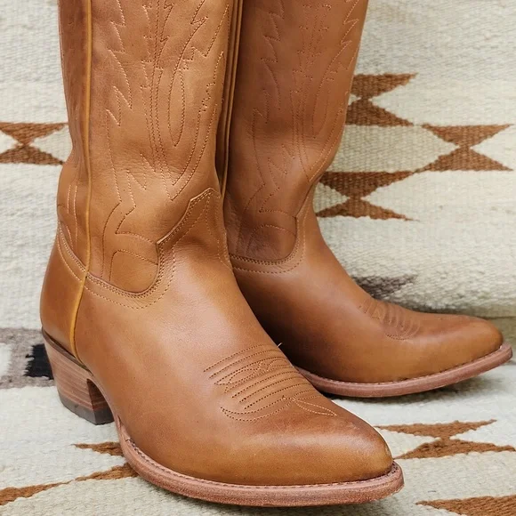 BLACK STAR LEATHER WESTERN KNEE HIGH BOOTS - Picture 10 of 15